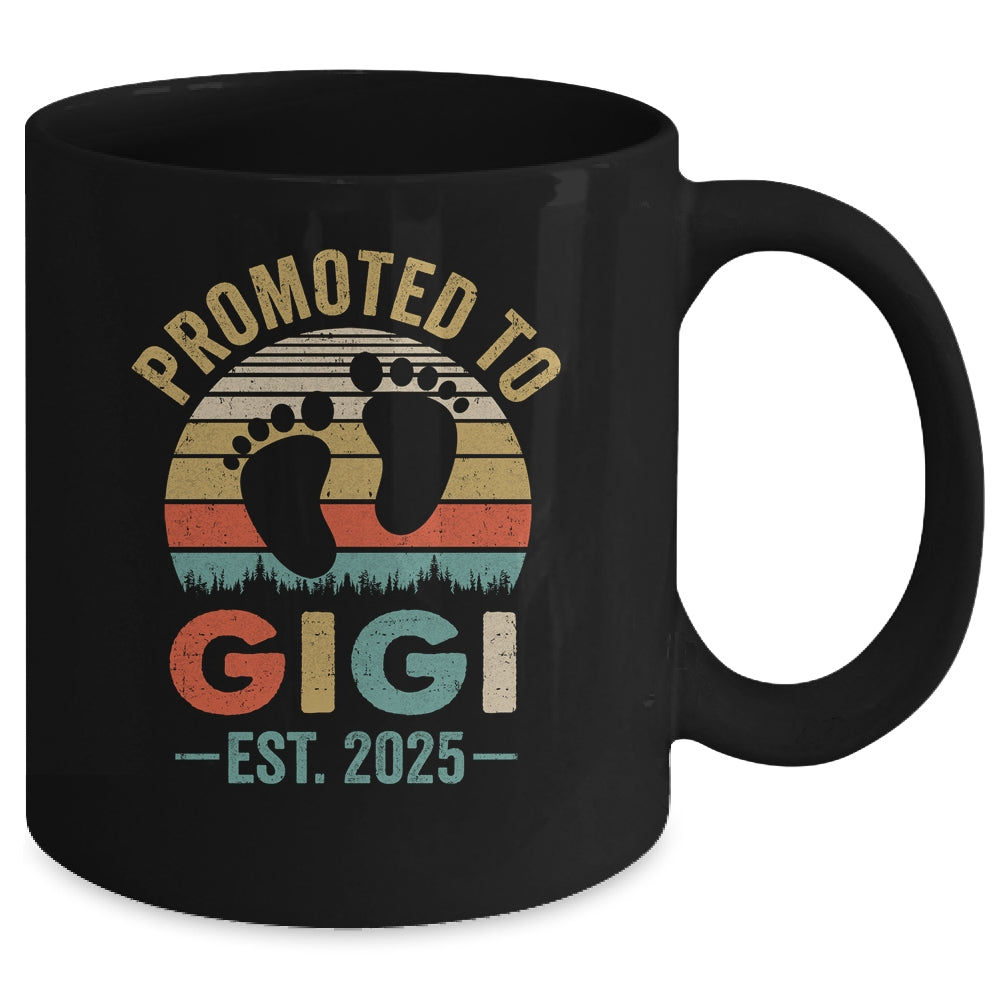Promoted To Gigi Est 2025 Mothers Day Vintage Mug | teecentury