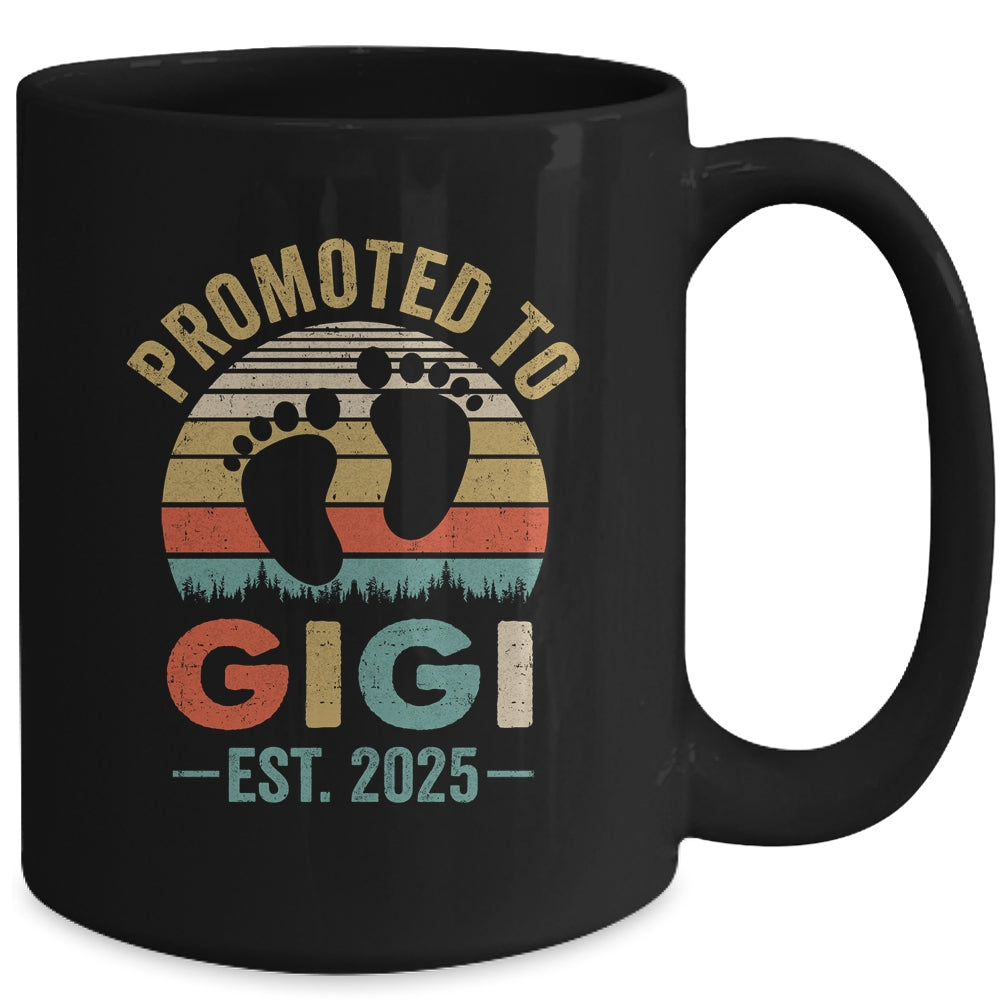 Promoted To Gigi Est 2025 Mothers Day Vintage Mug | teecentury