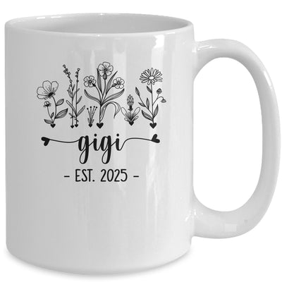 Promoted To Gigi Est 2025 Pregnancy Announcement Flower Mug | teecentury