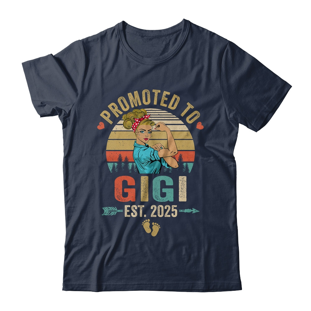 Promoted To Gigi Est 2025 Retro First Time Gigi Shirt & Tank Top | teecentury