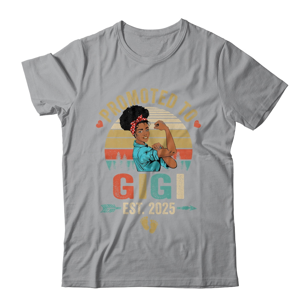 Promoted To Gigi Est 2025 Vintage First Time Gigi Shirt & Tank Top | teecentury