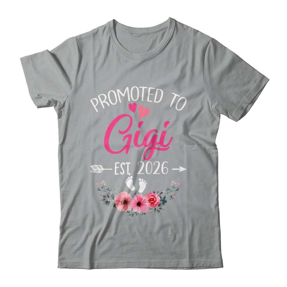 Promoted To Gigi Est 2026 Mothers Day First Time Shirt & Tank Top | teecentury