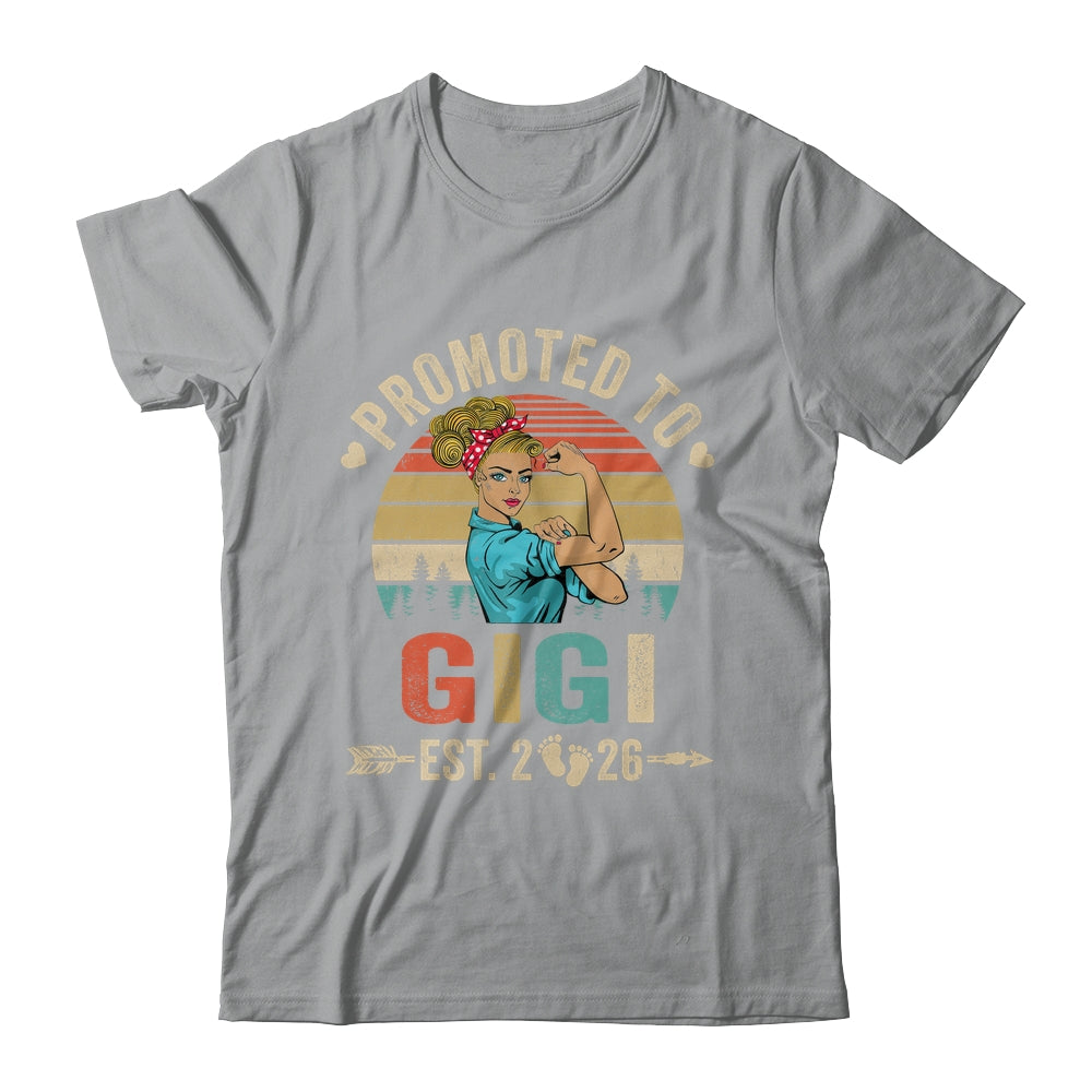 Promoted To Gigi Est 2026 Retro First Time Gigi Shirt & Tank Top | teecentury