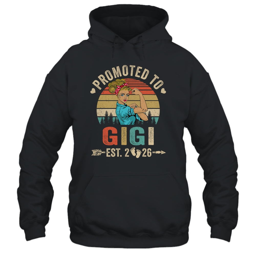 Promoted To Gigi Est 2026 Retro First Time Gigi Shirt & Tank Top | teecentury