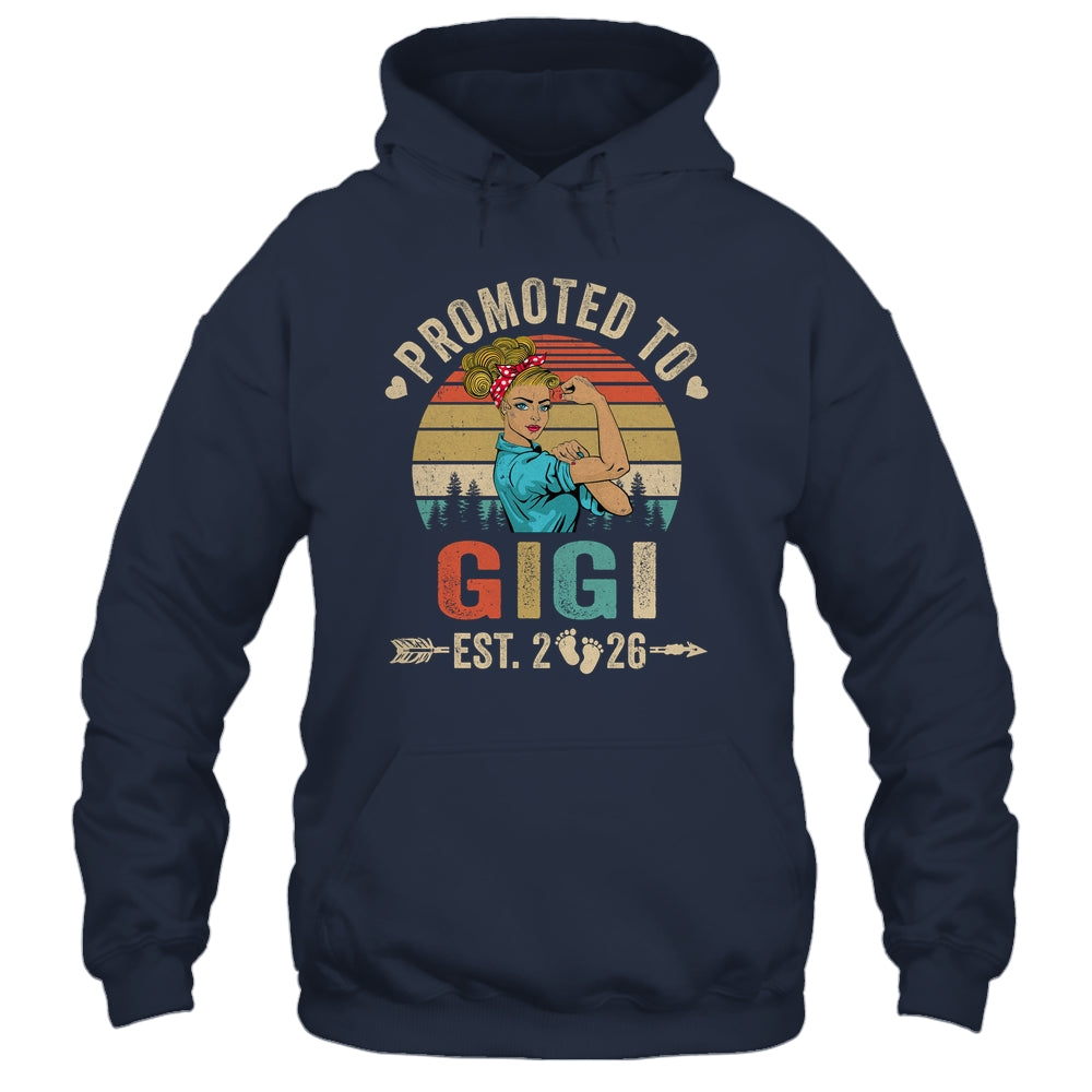 Promoted To Gigi Est 2026 Retro First Time Gigi Shirt & Tank Top | teecentury