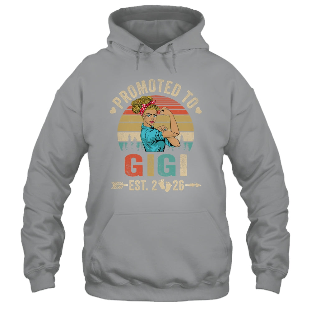 Promoted To Gigi Est 2026 Retro First Time Gigi Shirt & Tank Top | teecentury