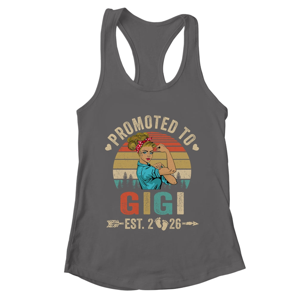 Promoted To Gigi Est 2026 Retro First Time Gigi Shirt & Tank Top | teecentury