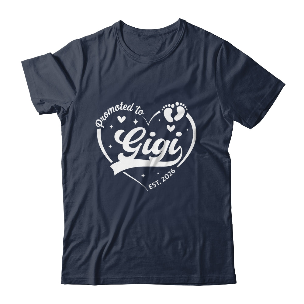 Promoted To Gigi Est 2026 Soon To Be New Grandmom Heart Shirt & Tank Top | teecentury