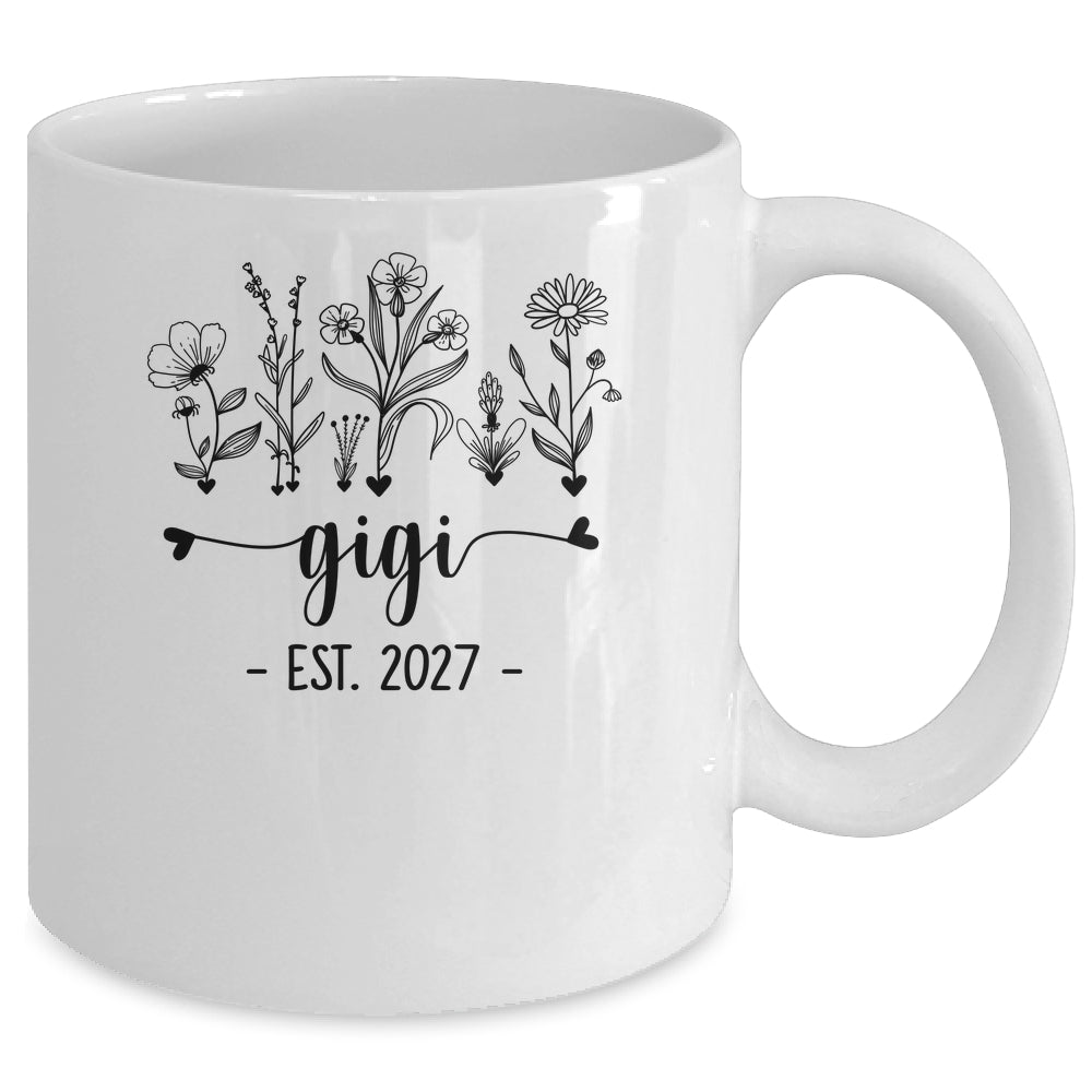 Promoted To Gigi Est 2027 Pregnancy Announcement Flower Mug | teecentury