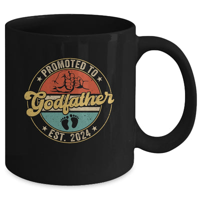 Promoted To Godfather 2024 Pregnancy New First Uncle Retro Mug | teecentury