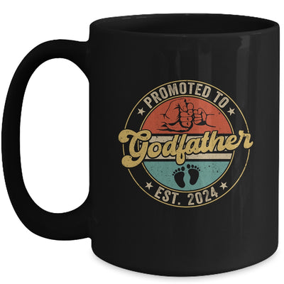 Promoted To Godfather 2024 Pregnancy New First Uncle Retro Mug | teecentury