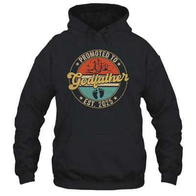 Promoted To Godfather 2025 Pregnancy New First Uncle Retro Shirt & Hoodie | teecentury