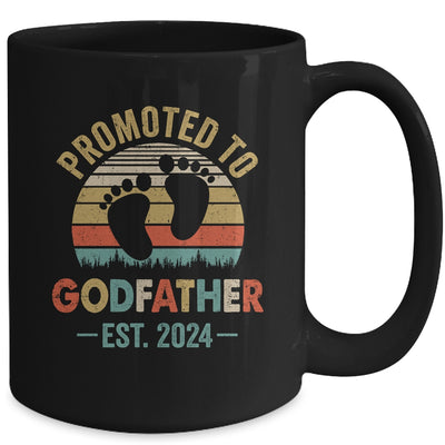 Promoted To Godfather Est 2024 Fathers Day Vintage Mug | teecentury