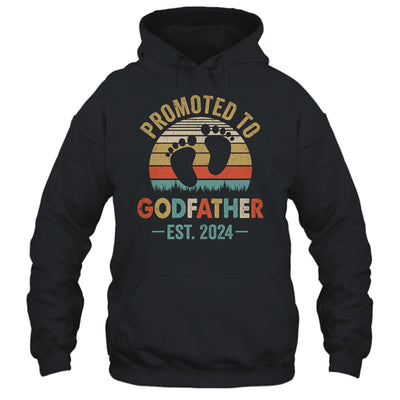 Promoted To Godfather Est 2024 Fathers Day Vintage Shirt & Tank Top | teecentury