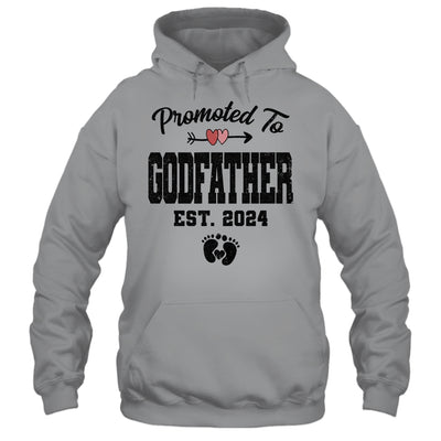 Promoted To Godfather Est 2024 First Time Fathers Day Shirt & Hoodie | teecentury