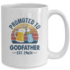 Promoted To Godfather Est 2024 First Time Fathers Day Retro Mug | teecentury