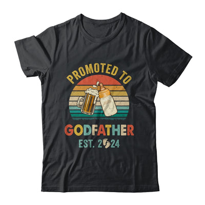 Promoted To Godfather Est 2024 Vintage New Fathers Day Shirt & Hoodie | teecentury