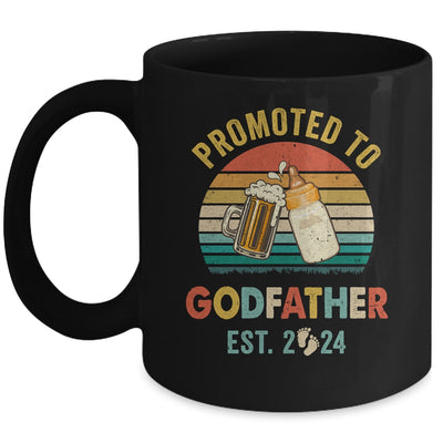 Promoted To Godfather Est 2024 Vintage New Fathers Day Mug | teecentury