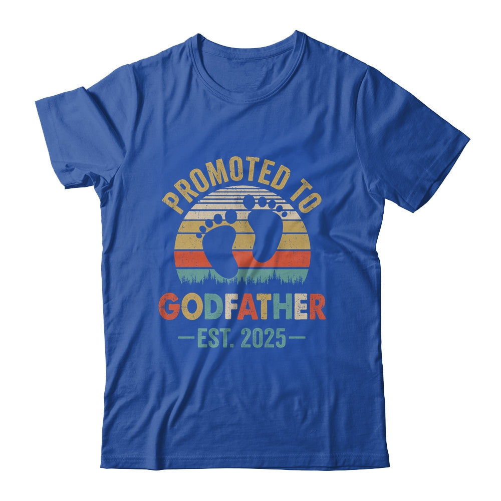 Promoted To Godfather Est 2025 Fathers Day Vintage Shirt & Hoodie | teecentury