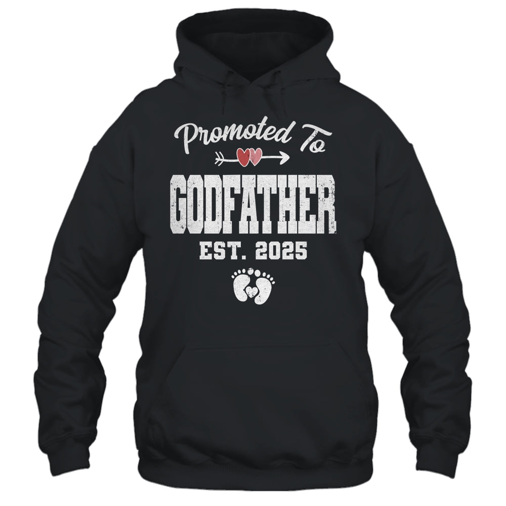 Promoted To Godfather Est 2025 Funny First Time Fathers Day Shirt & Hoodie | teecentury