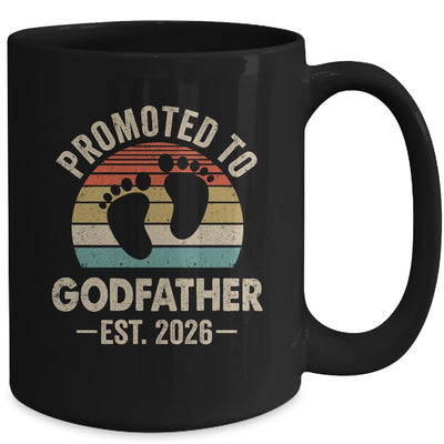 Promoted To Godfather Est 2026 Fathers Day Vintage Mug | teecentury