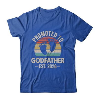 Promoted To Godfather Est 2026 Fathers Day Vintage Shirt & Hoodie | teecentury