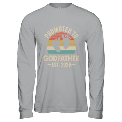 Promoted To Godfather Est 2026 Fathers Day Vintage Shirt & Hoodie | teecentury