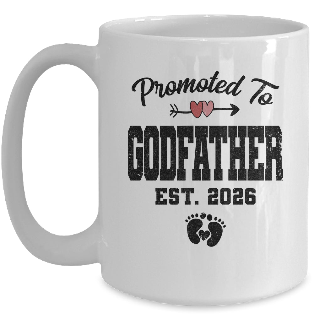 Promoted To Godfather Est 2026 First Time Fathers Day Mug | teecentury