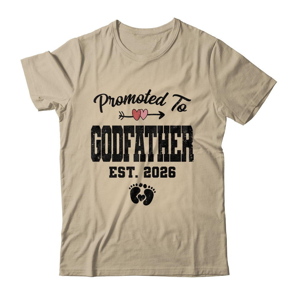 Promoted To Godfather Est 2026 First Time Fathers Day Shirt & Hoodie | teecentury