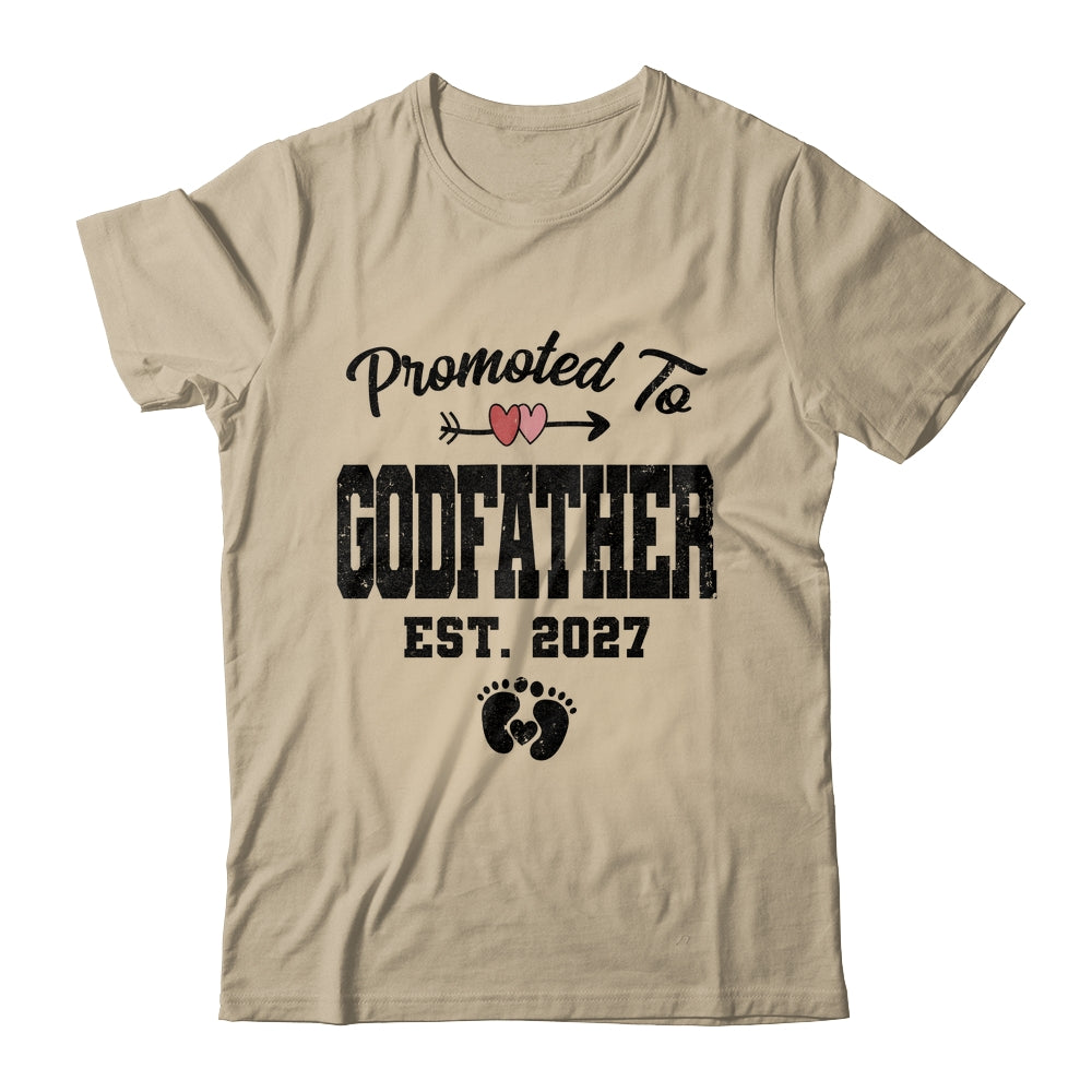 Promoted To Godfather Est 2027 First Time Fathers Day Shirt & Hoodie | teecentury