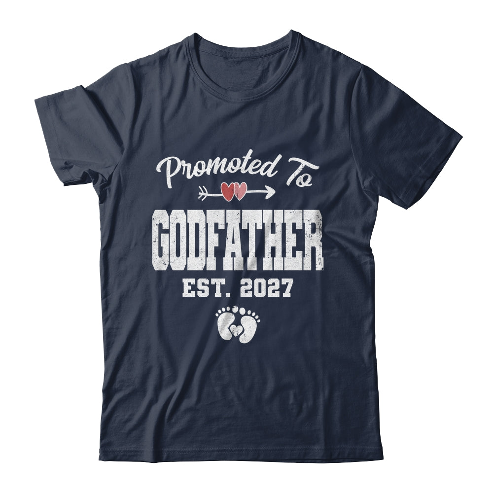 Promoted To Godfather Est 2027 Funny First Time Fathers Day Shirt & Hoodie | teecentury
