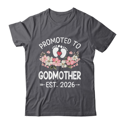 Promoted To Godmother 2026 First Time Floral New Godmother Shirt & Hoodie | teecentury