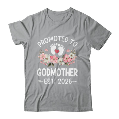 Promoted To Godmother 2026 First Time Floral New Godmother Shirt & Hoodie | teecentury