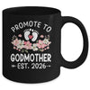 Promoted To Godmother 2026 First Time Floral New Godmother Mug | teecentury