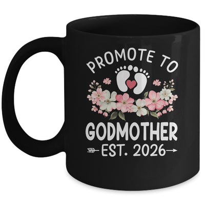 Promoted To Godmother 2026 First Time Floral New Godmother Mug | teecentury