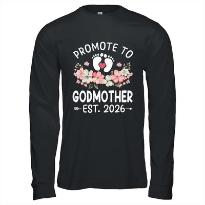Promoted To Godmother 2026 First Time Floral New Godmother Shirt & Hoodie | teecentury