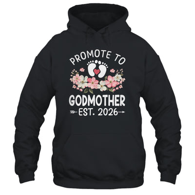 Promoted To Godmother 2026 First Time Floral New Godmother Shirt & Hoodie | teecentury