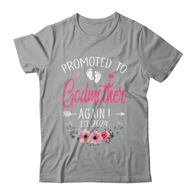 Promoted To Godmother Again Est 2024 Mothers Day Shirt & Tank Top | teecentury