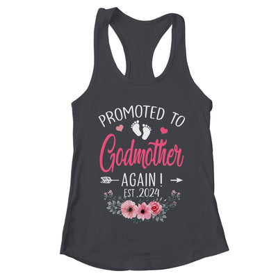 Promoted To Godmother Again Est 2024 Mothers Day Shirt & Tank Top | teecentury