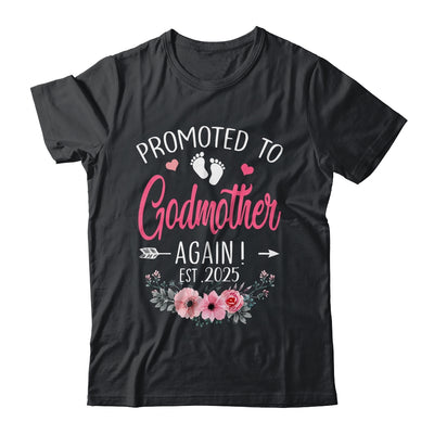 Promoted To Godmother Again Est 2025 Mothers Day Shirt & Tank Top | teecentury