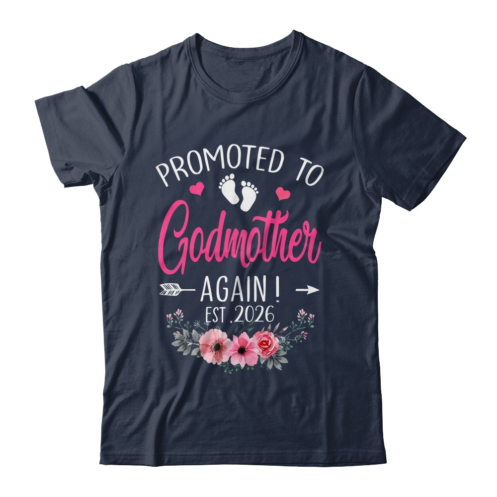 Promoted To Godmother Again Est 2026 Mothers Day Shirt & Tank Top | teecentury