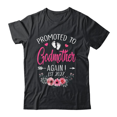 Promoted To Godmother Again Est 2027 Mothers Day Shirt & Tank Top | teecentury