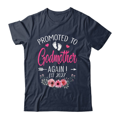 Promoted To Godmother Again Est 2027 Mothers Day Shirt & Tank Top | teecentury