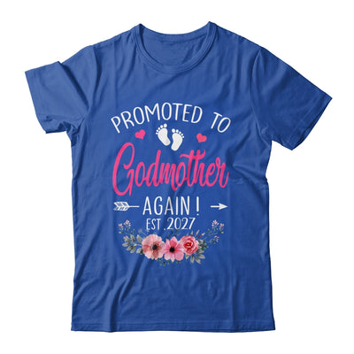 Promoted To Godmother Again Est 2027 Mothers Day Shirt & Tank Top | teecentury