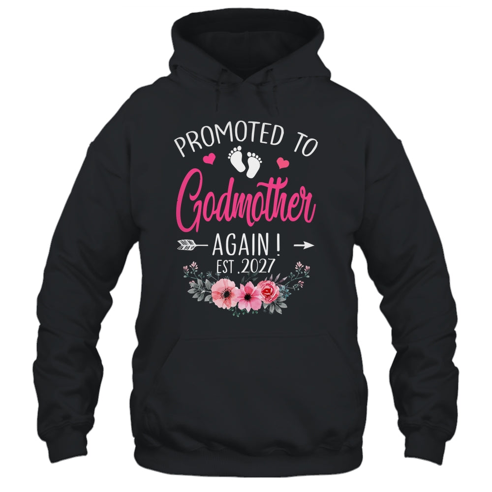 Promoted To Godmother Again Est 2027 Mothers Day Shirt & Tank Top | teecentury