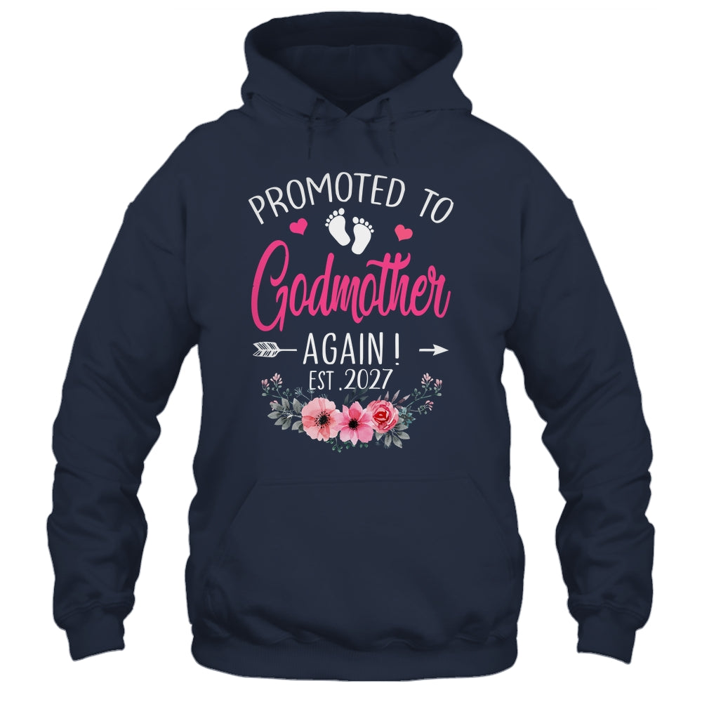 Promoted To Godmother Again Est 2027 Mothers Day Shirt & Tank Top | teecentury