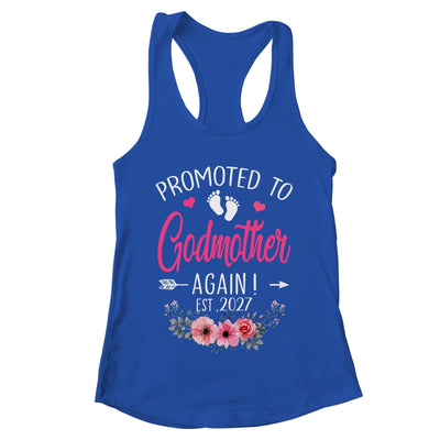 Promoted To Godmother Again Est 2027 Mothers Day Shirt & Tank Top | teecentury