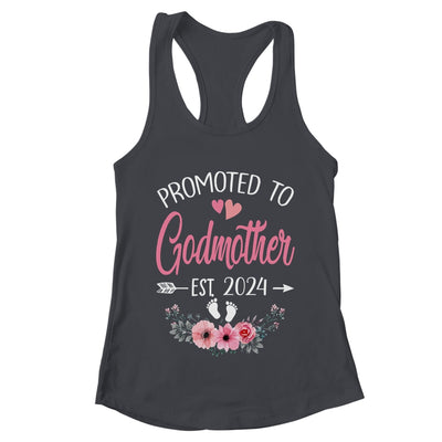 Promoted To Godmother Est 2024 Mothers Day First Time Shirt & Tank Top | teecentury