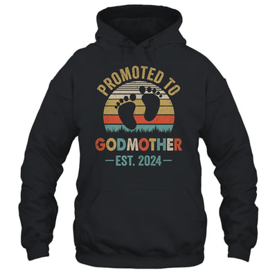 Promoted To Godmother Est 2024 Mothers Day Vintage Shirt & Tank Top | teecentury