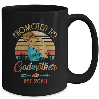 Promoted To Godmother Est 2024 Retro First Time Aunt Mug | teecentury